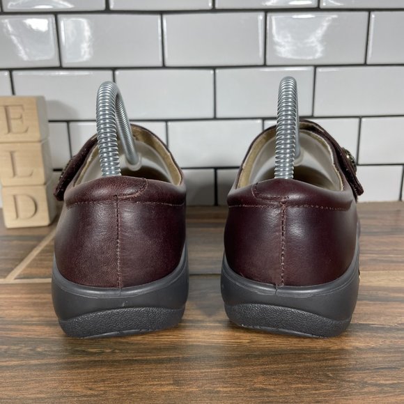 Alegria Kaitlyn Womens Size EU 38 Shoes Gravy Pull Up Leather Mary Jane Clogs - Picture 4 of 16